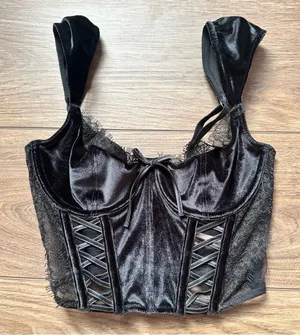 Victoria's Secret Bustier Velvet corset top thumbnail 1