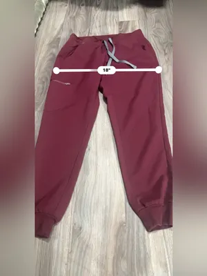 Figs Burgundy Drawstring Scrub Joggers thumbnail 8