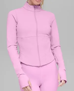 ALO Yoga Airbrush Corset Full Zip Jacket Candy Heart Pink XS thumbnail 1