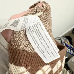 Hollister Dress‎ Women Size XS Brown Plaid Sleeveless Cotton Knit Sweater Mini thumbnail 6