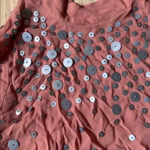 Zara Terracotta Sequin Blouse thumbnail 2