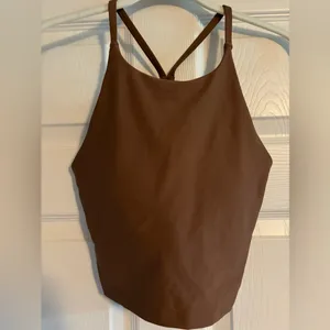 Old Navy Brown Athletic Tank cropped with pads thumbnail 2