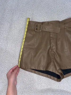 Gilli Faux Leather Shorts Tan Size M thumbnail 8
