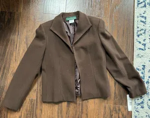 Harvé Bernard Vintage Wool Brown Blazer thumbnail 3