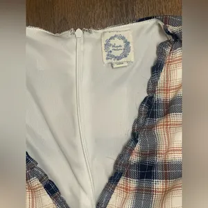Blue Rain Plaid Puff Sleeve Dress thumbnail 4