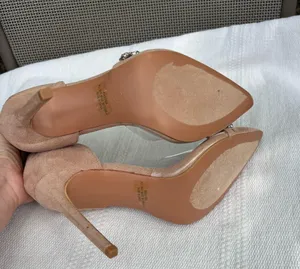 Kastra Light Nude Suede Rhinestone Pointed-Toe Pumps size 8 thumbnail 5