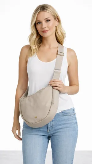 Stylish Scandi Normcore Clean Girl Minimalist Travel Eco Friendly July Crossbody thumbnail 1