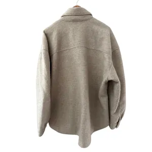 Abercrombie & Fitch Oversized Shacket Shirt Jacket Cream Size XL thumbnail 4