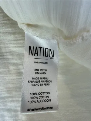 NATION LTD Cream Long Sleeve Tee Shirt thumbnail 6