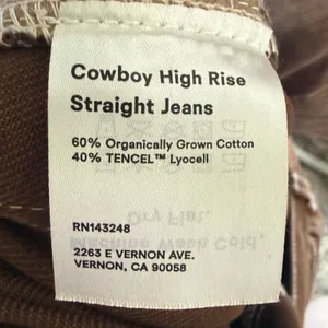 Reformation Cowboy High Rise Straight Jeans Chocolate Brown Contrast Stitch 26 thumbnail 3