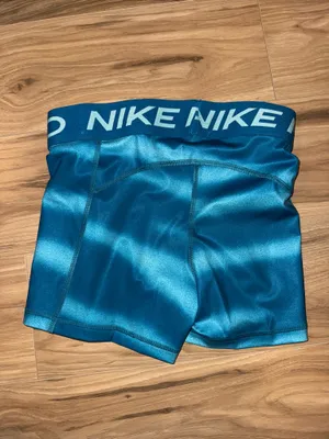 Nike Women's Pro 3" Blue Striped Spandex thumbnail 4
