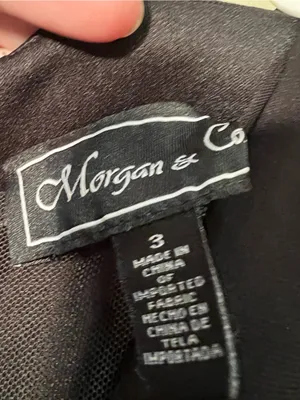 Morgan‎ & Co Women's Juniors Size 3 Evening Dress Black Pink Embroidered Floral thumbnail 12