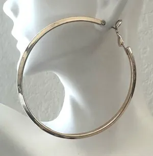 Gold tone large hoop earrings thumbnail 1