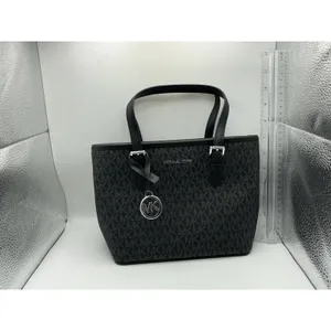 Michael Kors Jet Set Travel XS Tote Black MK Signature Coated Canvas NWT $328 thumbnail 16