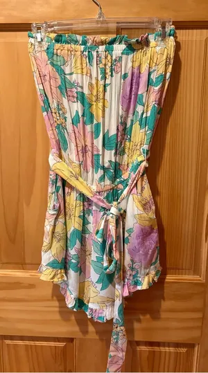 Billabong floral strapless romper vibrant floral women’s M thumbnail 1