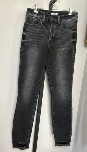 Good American Size 8 29 Good Legs Black Distressed Jeans High Rise thumbnail 1
