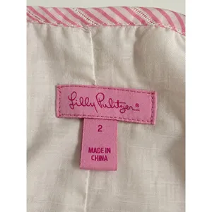 Lilly Pulitzer Pink Stripe Ruffle Shift Dress Cotton Sleeveless Preppy Size 2 thumbnail 5