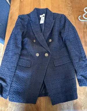 Navy Tweed Blazer thumbnail 4