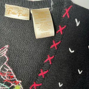 Vintage 90s Christmas Cardinal Sweater‎ Vest Wonen Sz XLarge thumbnail 7