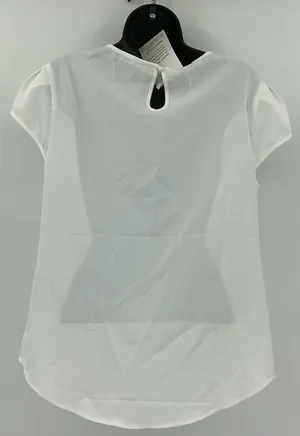 Women's Medium White Chiffon Blouse‎ Size Medium #1066 thumbnail 2