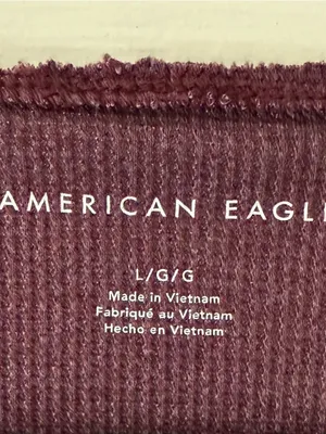 American Eagle Thermal Waffle Top Large Athleisure Purple thumbnail 4