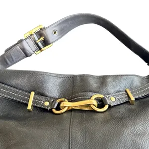 Vintage Coach Hamilton Hobo Bag Black Pebbled Leather Brass Horsebit Style 12460 thumbnail 3