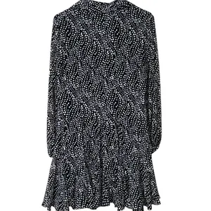 Zara Black and White Patterned Long Sleeve Dress,Size S thumbnail 7