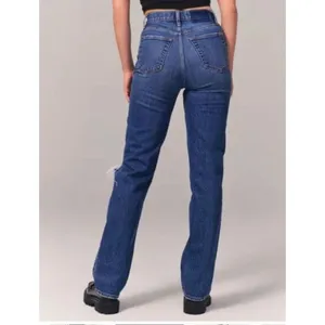Abercrombie & Fitch 90’s ultra high rise straight distressed knee jeans 29 thumbnail 2