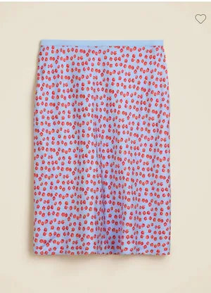 J Crew Gwen knee-length slip skirt in summer fields print thumbnail 1