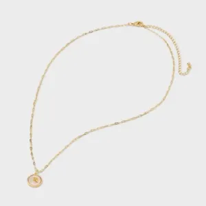Beloved + Inspired 14K Gold Dipped Mother of Pearl Zodiac Pendant Necklace - NWT thumbnail 2