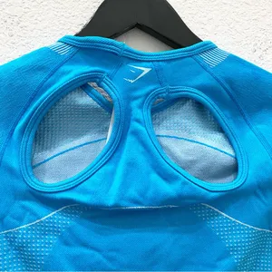GYMSHARK Neon Blue Ultra Seamless Crop Top Size S thumbnail 7