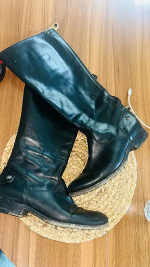 Frye Leather Boots Black Riding Melissa Button thumbnail 1