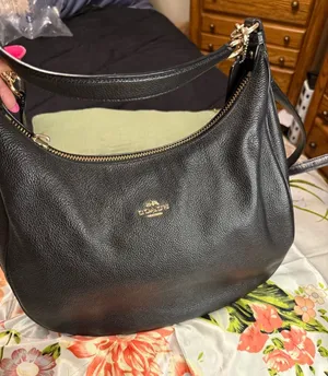 Coach Black Leather Shoulder Bag with Gold Hardware thumbnail 1