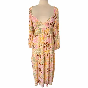 ROXY On Holiday Long-Sleeve Maxi Dress Twist‎ Front with Cutout, XS thumbnail 6