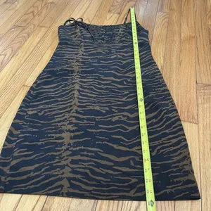 Staud Bell Zebra Print Mini Dress in Black and Brown‎ Spaghetti Strap Size 6 thumbnail 9