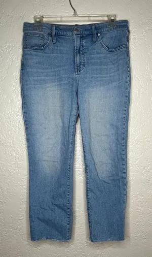 Madewell The Perfect Vintage‎ Jean Light Wash Raw Hem Denim NB068 Womens 32P thumbnail 1
