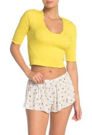 {Free People} Brand New Up Late Crop Top & Shorts thumbnail 1