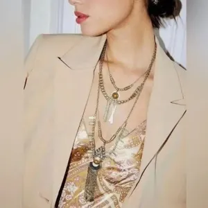 Free People Bring It Home Layered Necklace Gold, NWOT thumbnail 2