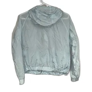 Adidas Woman’s Cropped Wind.rdy Sheer Packable Windbreaker Lite Blue Size XS thumbnail 4