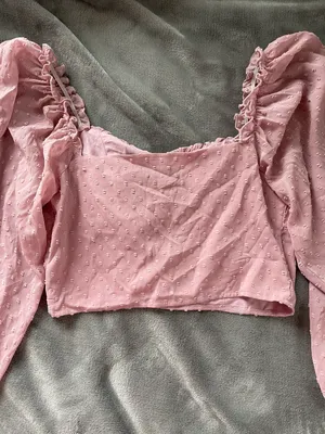 SheIn Pink Blouse With Balloon Sleeve thumbnail 4
