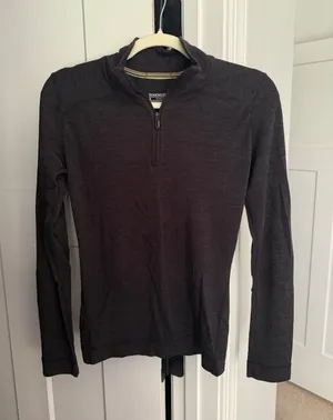 Smartwool Heather gray wool 1/4 zip pullover‎ thumbnail 1