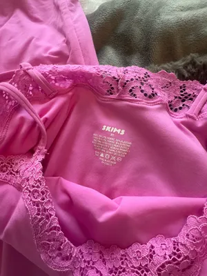 SKIMS Pink Lace Silk Dress Trim Slip thumbnail 3