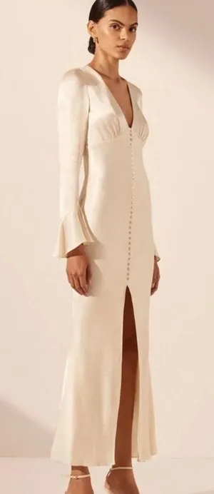 Shona joy La Lune Frill Cuff Bias Midi Dress thumbnail 2