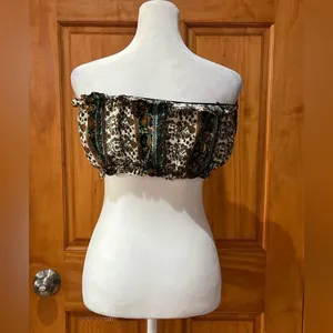 Amable Floral Bandeau Top Large Brown thumbnail 2