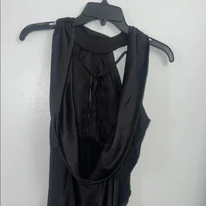 Flawed*** Small Black Satin Halter Neck Midi Dress thumbnail 10