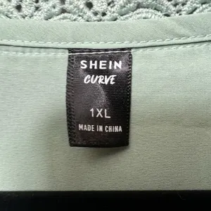 SHEIN Curve Mint Green Lace Trim V-Neck Empire Waist Flutter‎ Sleeve Dress 1XL thumbnail 6