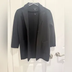 J. CREW Sophie‎ Open Front Sweater Blazer in Black Knit Jacket size Small thumbnail 3