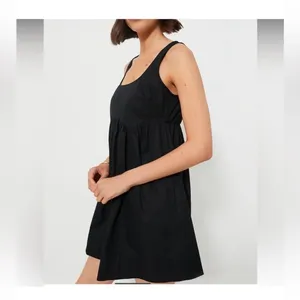 Pomander Place Porto Dress M NWT Black Sleeveless Mini Cotton Babydoll Style thumbnail 2