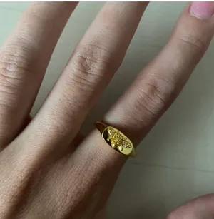 Savvy 14K Gold Plated Bee Signet Ring CIE JEWELS thumbnail 3