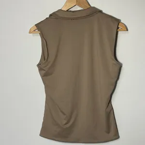 Halogen Women's Brown Sleveless V-Neck Collared Knit Top‎ Size Small NWOT thumbnail 5
